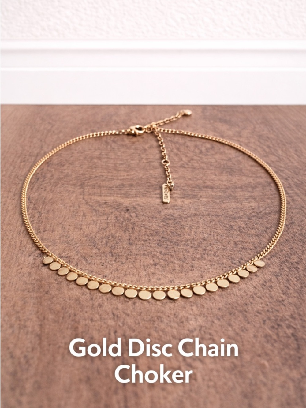 Gold Disc Chain Choker Necklace - Fashion Jewelry
